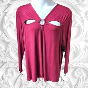 TORRID SUPER SOFT LONG SLEEVE O- Ring detail, Cutouts Plus Size Top Size 2X